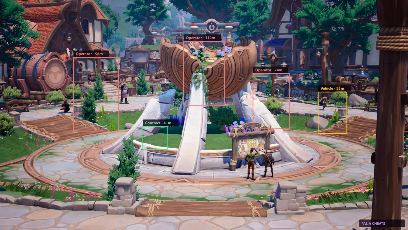 Minimap radar with teleport bookmark pins in Kilima square